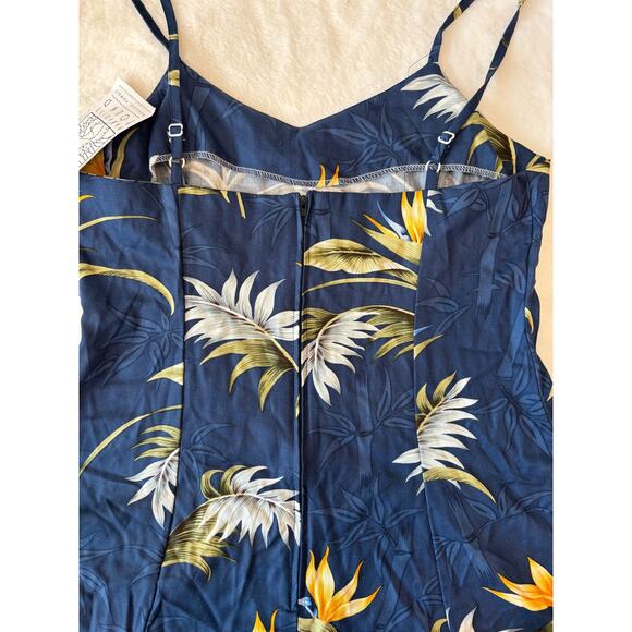 Paradise Found Hawaii Vintage Blue Spaghetti Strap Short Sundress Size Large - Picture 6 of 12